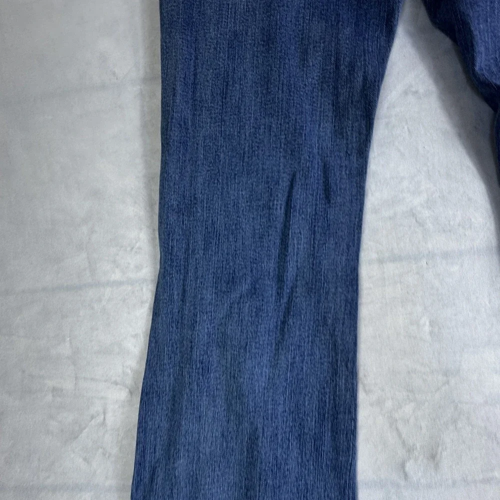 White House Black Market Womens Blanc Bootleg Jeans Blue Denim Embroidered 10R